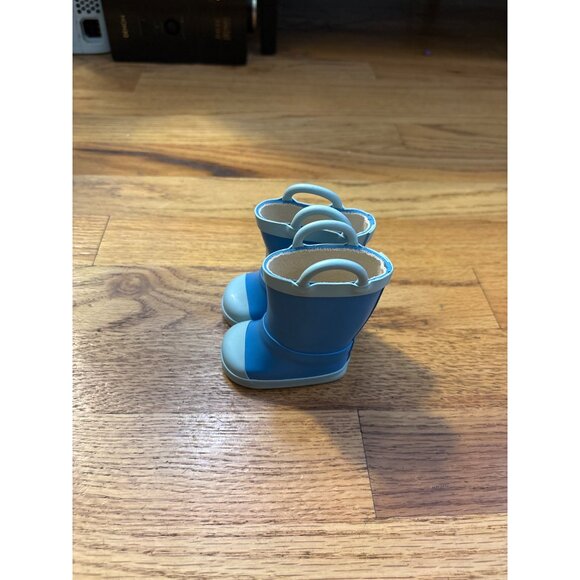 American Doll Blue & Grey Toddler Rain Boots With Pull Handles - Picture 2 of 4